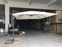 FP-TECH OMBRELLONE da Giardino DECENTRATO 3X3 ORIENTABILE Girevole A 360° PALO Alluminio (Struttura Antracite e Telo Bianco)