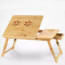Tavoli da picnic Tavolo pieghevole, natura Bamboo Tavolo per computer portatile Semplice Computer Scrivania con ventilatore per letto Divano Pieghevole Regolabile Scrivania per laptop regolabile sul l