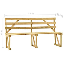 Tidyard Panca Panchina da Giardino 170 cm in Legno di Pino Impregnato,Panchina da Esterno Balcone,Divanetto da Giardino per Esterno in Legno