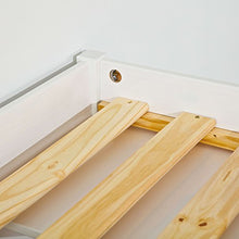 Inter Link Letto matrimoniale con scomparti e cassetti, in vero legno biologico, laccato bianco, larghezza x altezza x profondità: 209 x 48 x 186 cm
