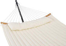 LHAHGLY Amaca con Cuscino, Altalena Portatile a Sospensione, Doppi Amaca Perfetta per Giardino all'aperto Campeggio Patio Cortile, Bianco - carico 550 libbre Sedia pigra Support hamac Bois