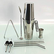 Wenzhihua Set di Miscelazione per Cocktail Kit Barista 10 Pezzo Boston Cocktail Shaker Set Kit Drink in Acciaio Inox Abito Casa Fai da Te per Bevande MisteStrumento A Barre