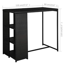 FAMIROSA Set da Bar da Giardino 5 pz con Cuscini in Polyrattan Nero-4914