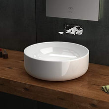 Alpenberger Lavabo da appoggio in ceramica, effetto loto, rotondo, 41 cm, facile da pulire