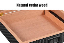 GJNWRQCY Humidor per sigari con umidificatore igrometro Digitale Frontale di Alta precisione, Foderato in Legno di Cedro Spagnolo