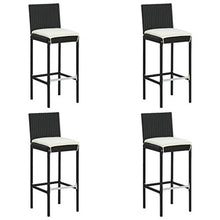 FAMIROSA Sgabelli da Bar con Cuscini 4 pz Neri in Polyrattan-3437