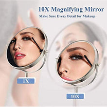 HGXC Specchio per Il Trucco con luci dimmerabili Specchio per Bagno a Parete con ingrandimento in Acciaio Inossidabile Touch Screen 360 Gradi
