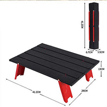 ZKK Tavolo Pieghevole da Esterno, tavola della Tenda da Campeggio, tavolino Portatile per Campeggio, Tavolo da casa in Lega di Alluminio. (Color : Black)
