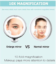 Faus Koco. Vanità Specchio di Trucco, Touch Screen LED 10x di Trucco dello Specchio Desktop Rotazione di 360 Gradi Trucco specchi Rotondi Ventosa ingrandimento