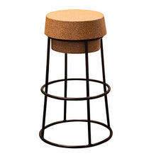 LIZCG Sgabello Rotondo da Bar con bancone in Sughero Champagne, poggiapiedi Alto con Base in Ferro Nero, Sedia da Bar da Cucina bistrot, carico Massimo 440 libbre, Stabile Solido, 45 cm, 65 cm, 75 cm