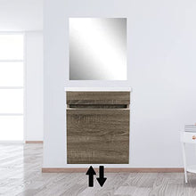 STARBATH PLUS - Set di mobili da bagno sospesi in MDF con lavabo in resina e specchio - Lavabo sospeso - Mobili da bagno con lavabo - 40 x 22 cm