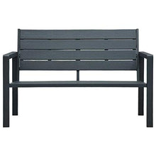 vidaXL Panchina da Giardino Aspetto Legno Leggera Robusta Elegante Rustica Panca Esterno 120 cm in Plastica HDPE Grigia Telaio Acciaio