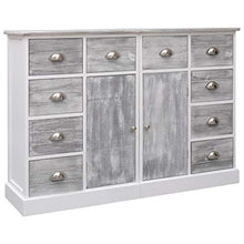 SKM Credenza con 10 Cassetti Grigia 113x30x79 cm in Legno (20.95kg)