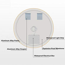 Specchio Rotondo Retroilluminato A LED Illuminato Per Bagno, Con Telaio In Lega Di Alluminio (oro / Nero), Trucco, Specchio Da Barba, Antiappannamento / Impermeabile + Interruttore a sfioramento