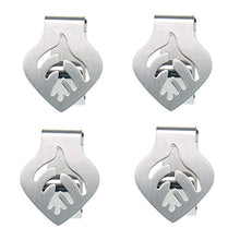 WERTAZ Clip per tovaglia in Acciaio Inossidabile,Clip Decorative per Tovaglia a Forma di Foglia in Acciaio Inox, Argento