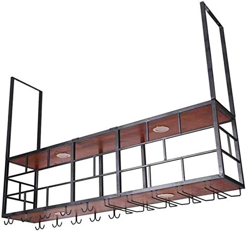 HZWLF Sospensione Creativa in Legno massello in Ferro battuto, portabottiglie con Decorazione da Bar, portabottiglie per Vino da Ristorante, Appendiabiti, ripostiglio per armadietti Natalizi