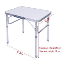 GOTOTOP Tavolo da Campeggio Portatile Tavolo Camper, Campeggio Picnic in Alluminio Pieghevole, Giardino Campeggio Tavolo, Altezza Regolabile, 60.2 x 45cm