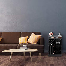 relaxdays Weinregal Cantinetta con Porta Calici, per 22 Bottiglie, da Terra, per Vino e Prosecco HxLxP: 96 x 63 x 35 cm ca, Nera, Truciolato, Nero