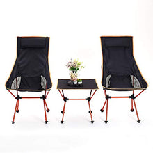 CHB Set Pieghevole per Esterni Portatile Sedia Set Schienale in Tessuto Oxford Tre Pezzi Combinazione Reclinabile Pieghevole Nera