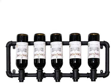 FWZJ Wall Mounted Iron 5 Bottles Wine Rack Storage Stand Hanging Water Pipe Wine Holder Shelf Indoor Decorations Shelf Modern Minimalist Design for Wine Lovers