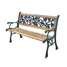 UWY Panchina da Giardino per terrazza Panchina da Esterno, panchina da Parco con Schienale e braccioli, panchina da Patio in Legno massello anticorrosione in ghisa, può ospitare 2-3 Persone, per