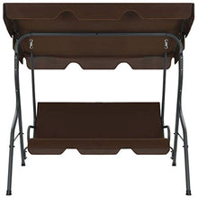 GOTOTOP - Dondolo da giardino con parasole impermeabile, 170 x 110 x 153 cm, a 3 posti, per giardino e cortile, carico 250 kg, caffè