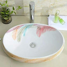 Yxx max -Lavabo Bacino di Ceramica Contatore, Ovale Art Bacino ad Alta capacità lavandino del Bagno Adatto a Guardaroba Alberghi Bacino Bowl controsoffitto (48x34x14cm) Lavandino del lavabo