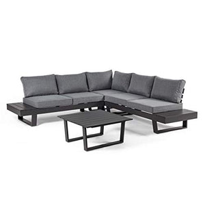 Bizzotto Set Salotto Ang.crozet Antracite con Cuscini cod.0662832