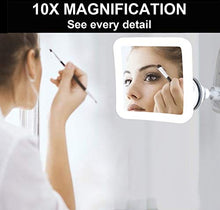 Auraglow Specchio da Bagno con Illuminazione Senza Fili a luce LED con Ingrandimento 10X per Bellezza e Rasatura con Ventosa per il Bloccaggio