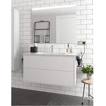 Yellowshop. - Mobile Bagno sospeso 80 cm Design Moderno 2 cassetti lavabo specchiera LED MOD. Optimus (Bianco Opaco)