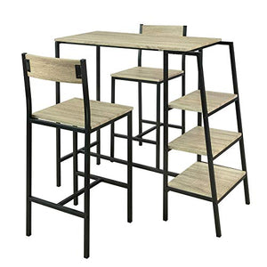 SoBuy Set Tavolo e sedie da Bar,Penisola Cucina Mobile, Altezza: 100 cm, OGT16-N