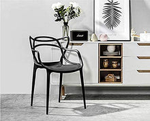 WellingA 4 Pezzi di sedie Moderne Pranzo Set di sedie Giardino per Esterni Sedia Patio Poltrona Ufficio impilabile,Nero