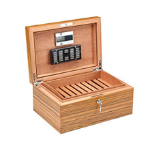 ZLMMY Grande capacità Humidor Cigar Box Legno di Cedro portasigari Giallo Accessori Cigar Humidor con umidificatore igrometro