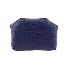 Cerniera in pelle con due tulipani in pelle Misure: U Colore: MARINO
