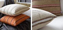 XMZFQ Confezione da 2 Cuscini Decorativi a Righe Decorative in Cotone e Lino Cuscino da Fattoria Moderno, Cuscino in Cotone con Imbottitura in Cotone PP per Divano Letto Auto, 45 x 45 cm,Beige