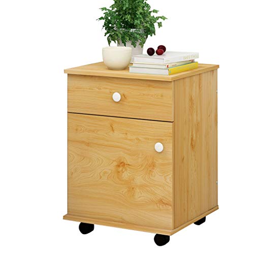 Comodino Pulley Assemblea Domestica Addensare da Terra Multifunzione Storage Box Camera Studio Locker Soggiorno Corridoio 39X40X58cm FANJIANI (Color : Oak)
