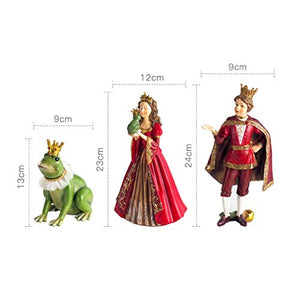 SDHUA Cartoon Anime Scultura Rana Principe Principessa Decor Fata Resina Statua Artigianato Arredamento Casa Soggiorno Arredamento Camera dei Bambini