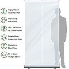 KMILE Sneezé guardia per il contrappegno Startning Guardia Full Clear Tarp con stand indipendente Sneeze Guard Guardia Piano in piedi Roll Up Cancella Scudo per Caffè Negozi al minuto Receptionist cas