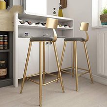 LLT Pratico Sgabello da bar sgabello da cucina Sgabello Caffè Ristorante Ferro battuto seggiolone schienale Design - Cuscino Grey,78 cm,78 cm