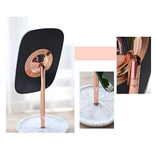 Specchio per Il Trucco, specchi da Trucco da appoggio Specchio cosmetico per la casa Specchio da Barba con Base in Marmo Specchio da Doccia con Rotazione di 180 Gradi, Oro Rosa