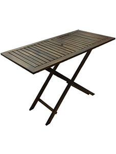 P&J - Tavolo portatile pieghevole in legno, 120 x 60 cm, colore scuro