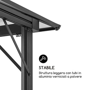 blumfeldt Pantheon Solid Sky Pavillon - Gazebo, Pergola, Tubi in Alluminio, Tettuccio: 3x3 m, 7.6x7.6 cm, Paletto Angolare con Spessore di 1,2 mm, Inossidabile, Senza Pareti Laterali, Nero