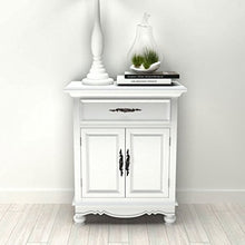 Lingjiushopping Armadietto Bianco in Legno con 2 Ante e 1 Cassetto Materiale: MDF e Legno di Pino (Struttura) + Ferro (Maniglia) Buffet e credenze