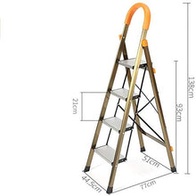 GQQ, scaletta pieghevole in metallo, per ufficio, con quattro gradini, da giardino, da giardino, per esterni, dimensioni 44,5 x 77 x 138 cm, 44,5 x 77 x 138 cm, 44,5 x 77 x 138 cm, 44,5 x 77 x 138 cm.