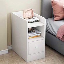 Mobiletto in Legno di 2 Cassetti Bianco Comodino per Camera da Letto Cassettiera da Pavimento Armadio per Soggiorno Completamente Assemblato