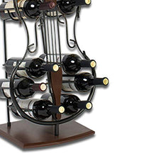 LNDDB Cremagliere del Vino Scaffale di Metallo del Pavimento del Pavimento di Isolato Nero 10 Ornamento della Bottiglia Decor Kitchen Cellar (Chitarra)