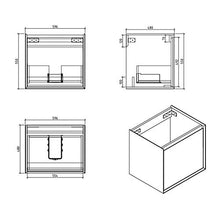 Mobile da bagno sospeso Freya 600 effetto legno - cassetto con illuminazione a LED - specchio opzionale, Specchio:Senza specchio