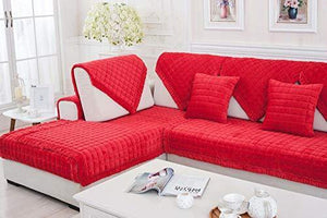 Homeen Europeo Copridivano Antiscivolo,Fodera per Divano Posti,Universale Trapuntato Divano Slipcovers per Angolare con Penisola,Cuscino per Divano a Quadri Trapuntato in Velluto Spesso-Bianca_70×7 - Arredi Casa