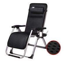 AI LI WEI SHUAIIJUAN Sedia per Il Tempo Libero Domestico Outdoor Pieghevole Lounge Patio Sedie Regolabili Reclining Sdraio da Giardino Sedia for Pool Side all'aperto Yard Beach Deck Max.150kg - Nero