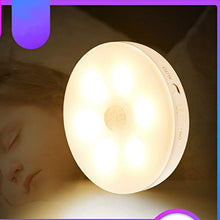 Luce notturna con rilevatore di movimento,lampada da parete ricaricabile USB,luce a LED intelligente per armadio Per camera da letto,armadio,corridoio,Cucina,Scale,Garage ecc.(Luce calda,6 pezzi)